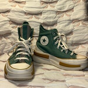 Converse Chuck Taylor-Women's Green Platform Sneakers